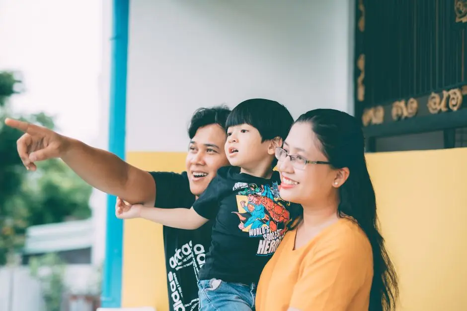 Ilustrasi orangtua dan remaja duduk bersama di teras rumah